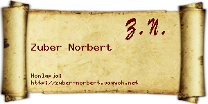 Zuber Norbert névjegykártya