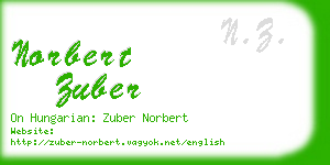 norbert zuber business card